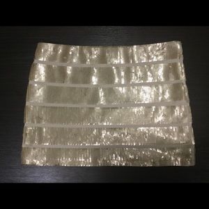 Gold sequence mini skirt